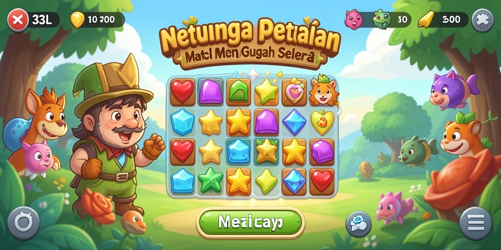 Screenshot utama 33L menampilkan gameplay seru dari permainan Match-3.