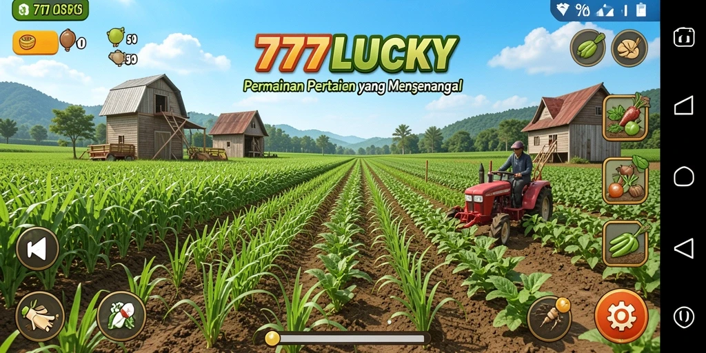 Gameplay Farming yang menawan di 777LUCKY dengan beragam tanaman dan hewan.