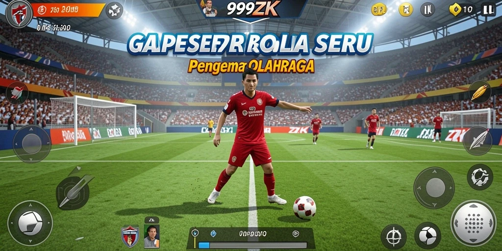 Gambaran gameplay seru dari 999ZK yang penuh aksi sepak bola.