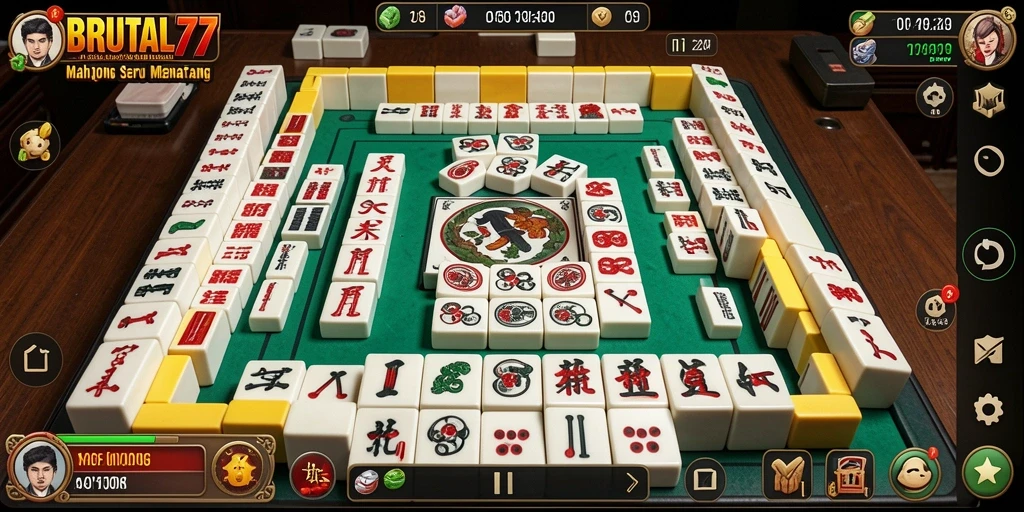 Tampilan screenshot BRUTAL77 yang menunjukkan gameplay Mahjong yang menarik.