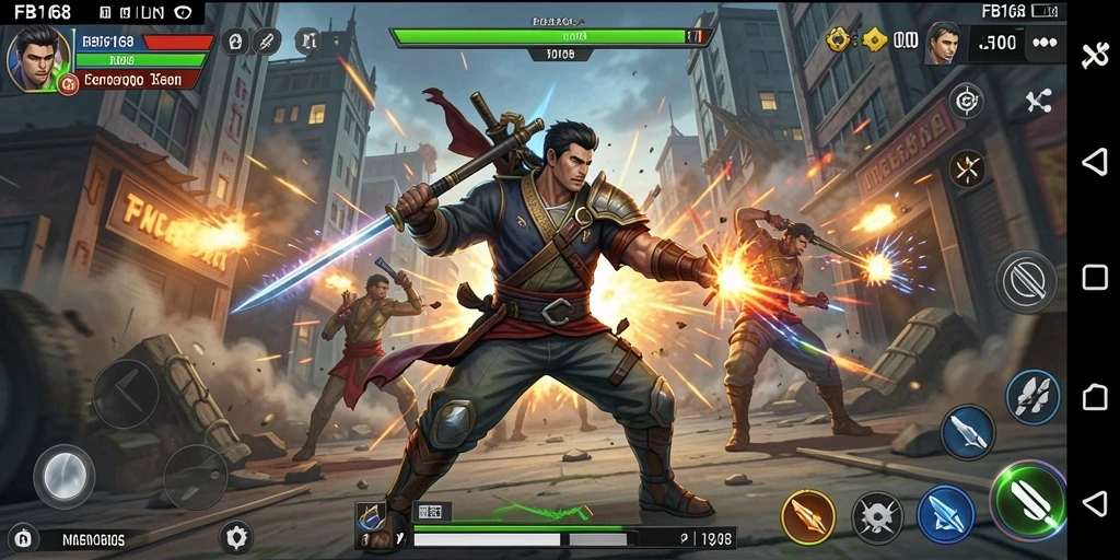 Gameplay FB168 menampilkan pertarungan seru dengan karakter unik.