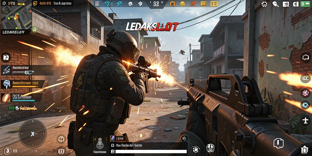 Tampilan gameplay yang mendebarkan dari LEDAKSLOT dengan aksi tembak-menembak akurat.