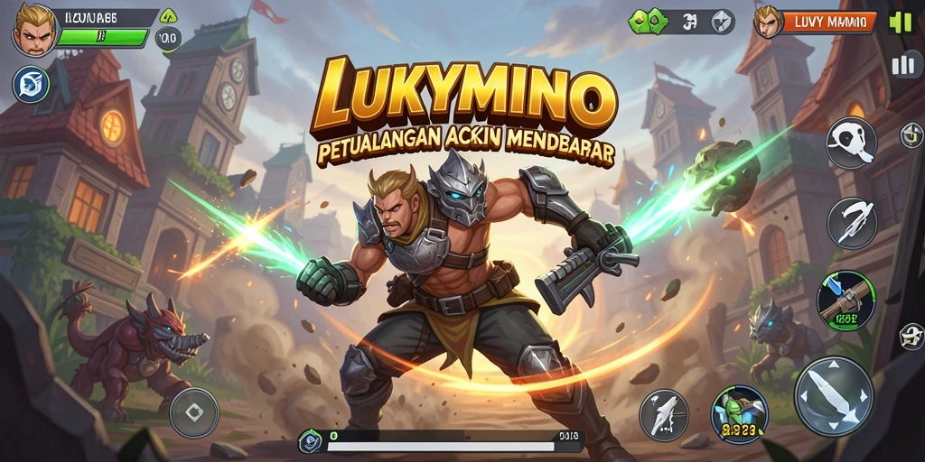 Tangkapan layar gameplay LUKYMINO yang penuh aksi mendebarkan.