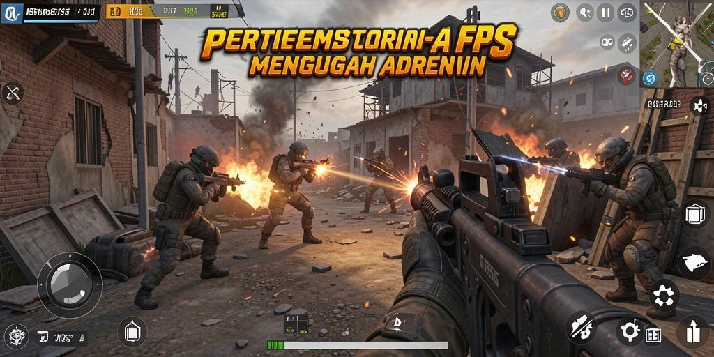 Screenshot N06 menunjukkan momen intens dalam pertempuran FPS.