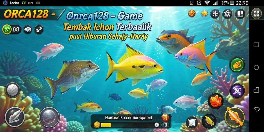 Tangkapan layar menampilkan aksi seru dalam game Tembak Ikan ORCA128.
