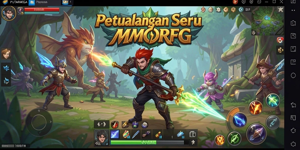 Tangkapan layar gameplay PUTARMEGA yang menampilkan aksi seru di dunia MMORPG.