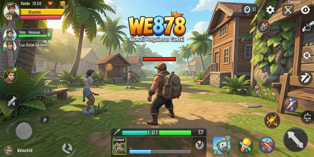 Screenshot gameplay dari WE878 menunjukkan momen seru dan santai.